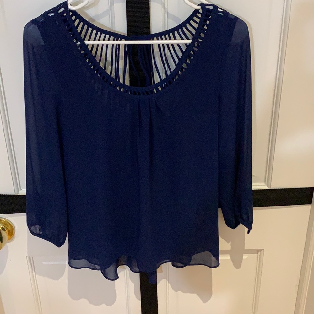 Naked Zebra— Navy Blue Blouse! Size Small!